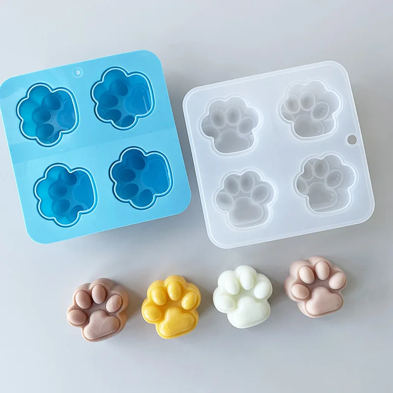 

Cat Paw Scented Candle Silicone Mold DIY Creative Paw Mousse Cake Mold Jelly Handmade Soap Mold