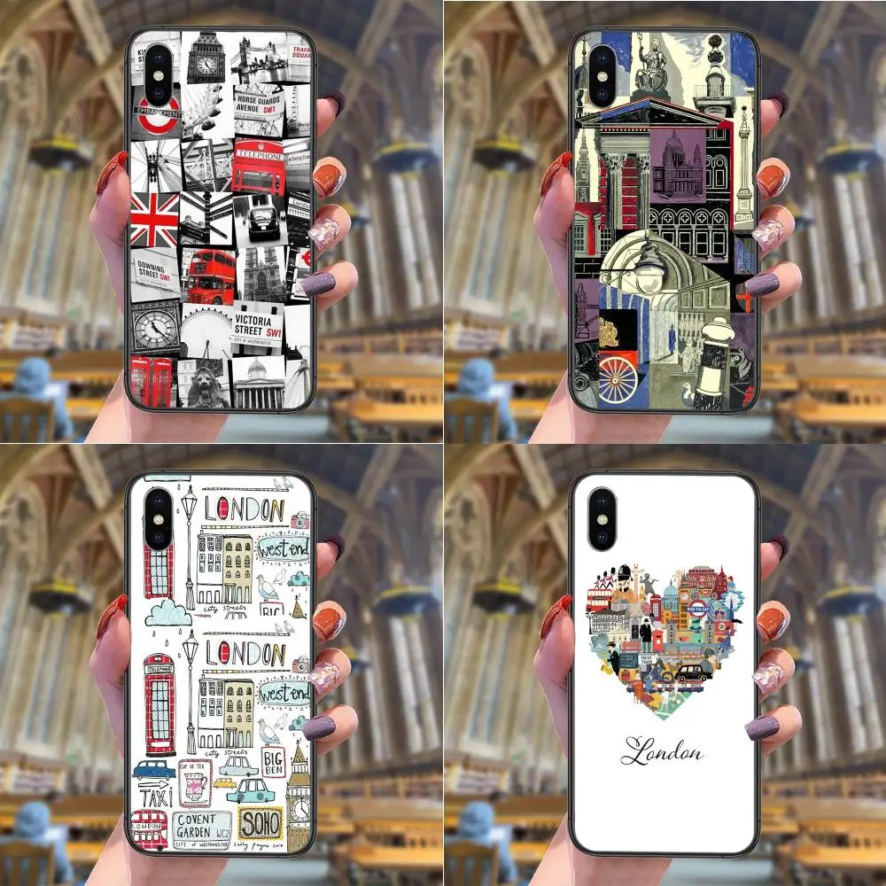 Cheap Mens Protective Phone Cases Cover London Collage Art For Samsung Galaxy F12 F41 Grand I9082 Prime Note 8 9 10 20 Xcover 5