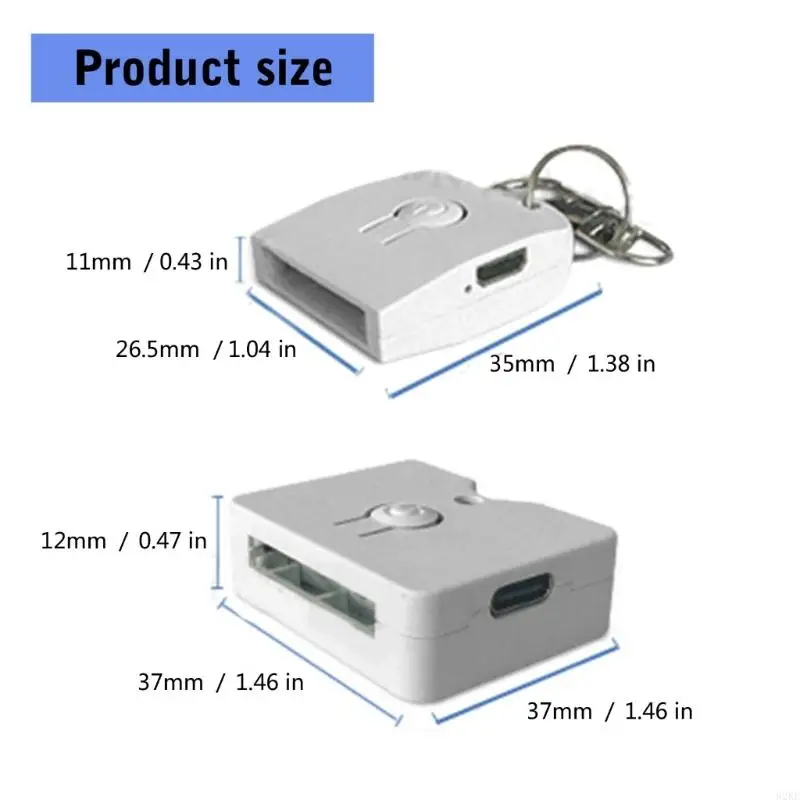 62KE Высокая прозрачность Акриловая кулона для ключей с светодиодным светом