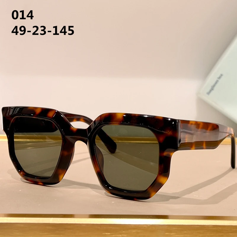 

Очки солнцезащитные мужские ацетатные, модные солнечные оригинальные роскошные дизайнерские очки ручной работы с чехлом, 014