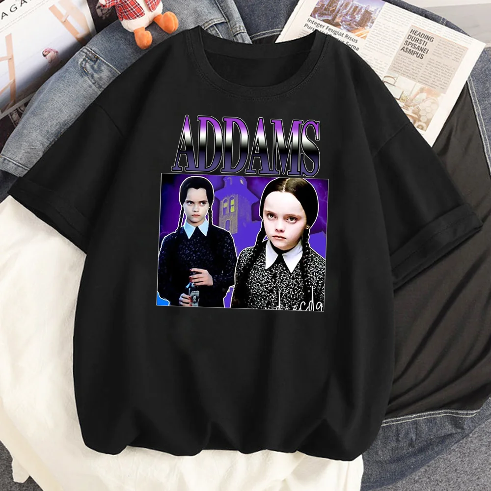 

i Hate Everything Wednesday Addams t shirt women comic Y2K streetwear Tee female graphic clothes