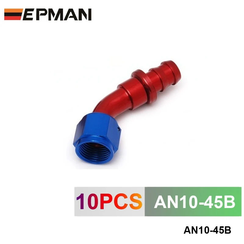 

10pcs /set -AN10 45 Degree Aluminum Swivel Oil/Fuel/Air/Gas Line Hose End Fitting Blue AN10-45B