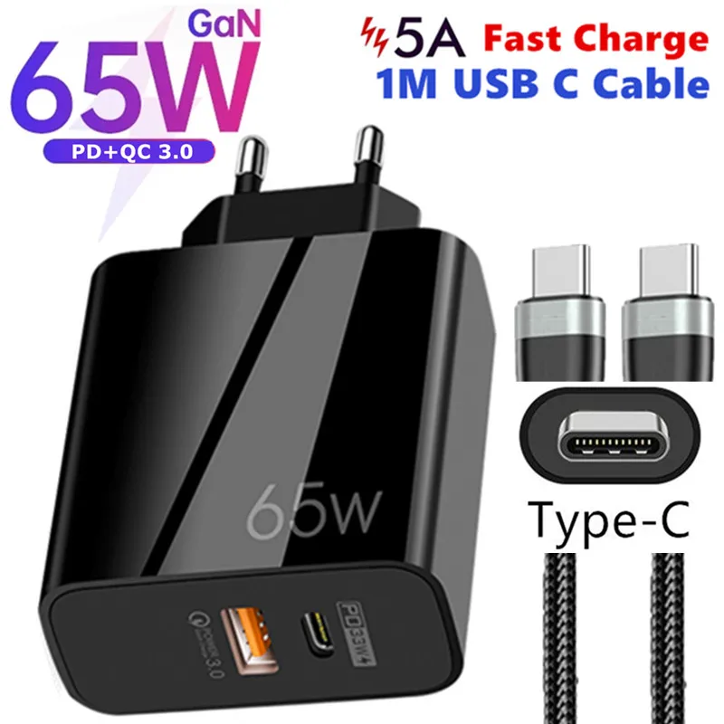

Кабель USB Type-C Supercharge QC3.0, 65 Вт, быстрое зарядное устройство PD для Samsung, IPhone, Xiaomi, Huawei, универсальное быстрое зарядное устройство