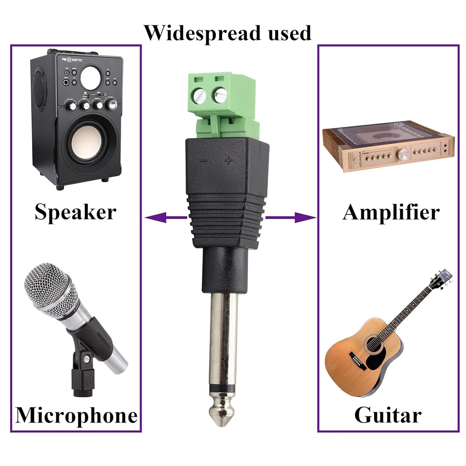 1 шт. 6 35 мм 1/4 &quotмоно TS штекер к AV винт видео балун клемм адаптер болт микрофон