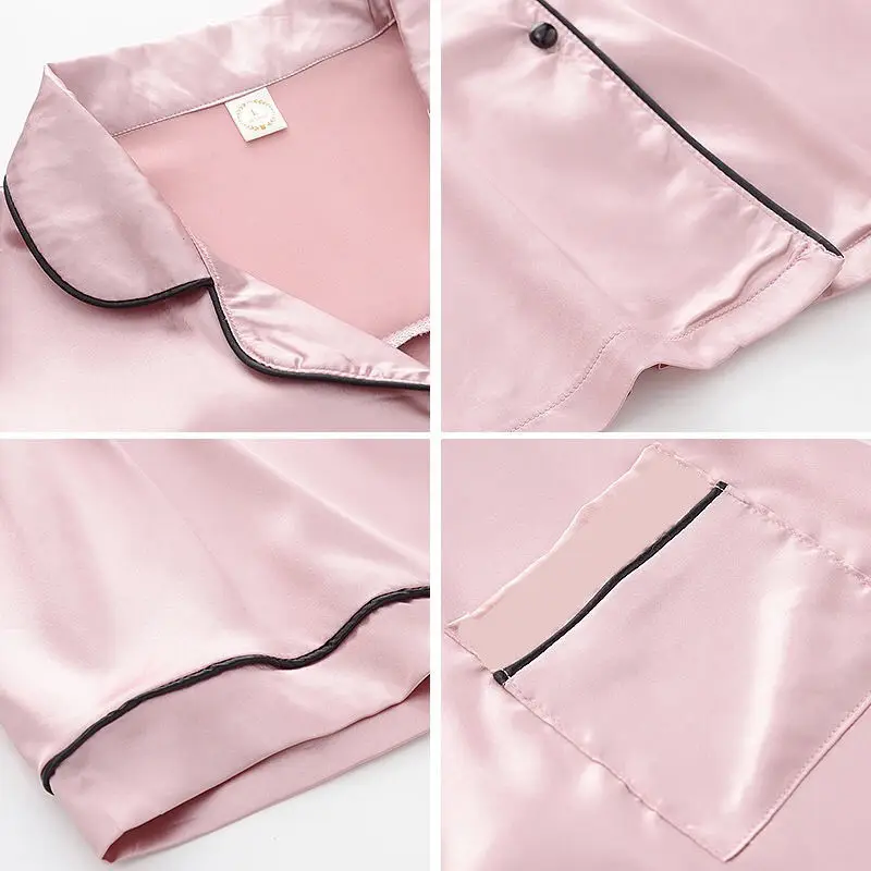 Korean Pajamas Women's Summer Ice Silk Short Sleeve Two-Piece Set Artificial Silk Thin Student Suitable for Daily Wear Suit Home