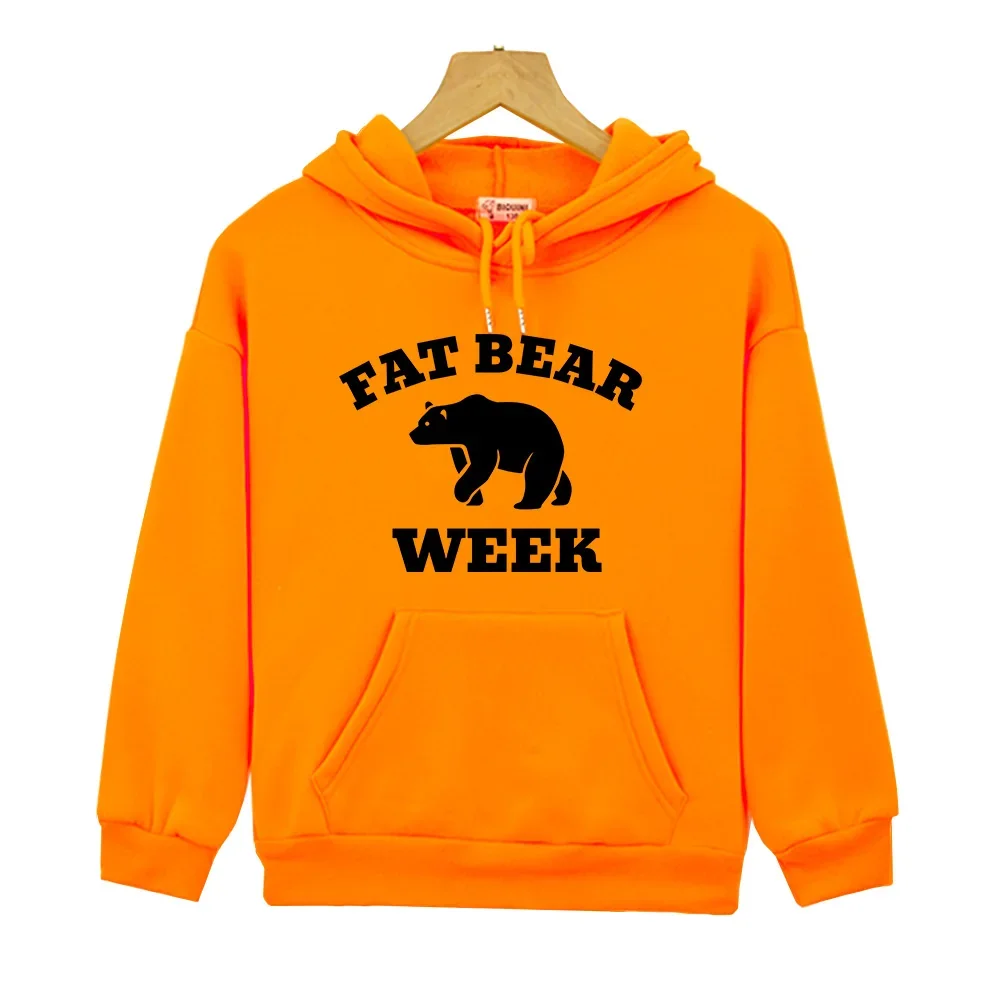 Фото Толстовки с милым принтом Fat Bear Week, уличная одежда, одежда для мальчиков и девочек, кавайные детские пуловеры с графическим принтом, толстовка с длинными рукавами №4