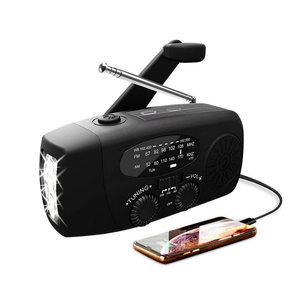 

Emergency Radio Hand Crank Solar Weather Radio 1200mAh AM / FM / NOAA Emergency Weather Radio Portable Power Bank