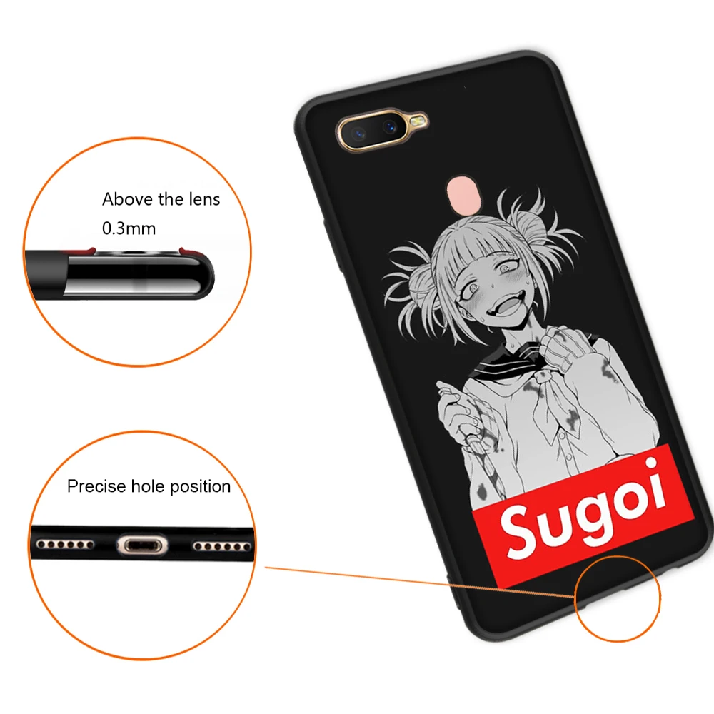 Черный чехол Sugoi Senpai аниме Waifu для iPhone 8 7 Plus 6 6S 15 SE X XR XS 11 Pro Max