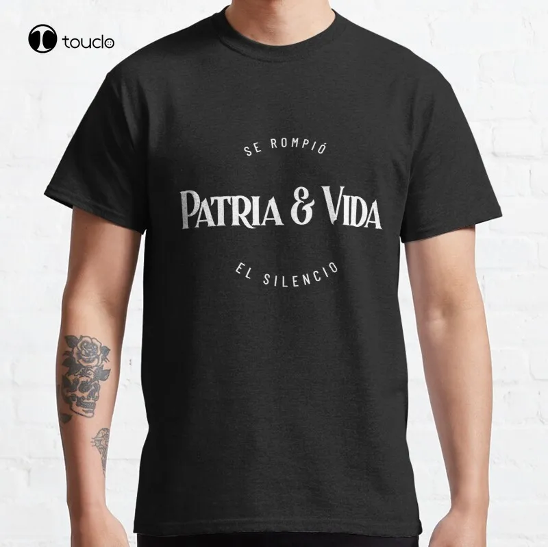 

New Patria Y Vida - Cuba No Silencio Classic T-Shirt Cotton Tee Shirt S-5XL Unisex
