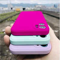 original square liquid soft silicone phone case for iphone 13 11 12 pro xs max x xr 7 8 plus se 2020 shockpoof pink cover funda