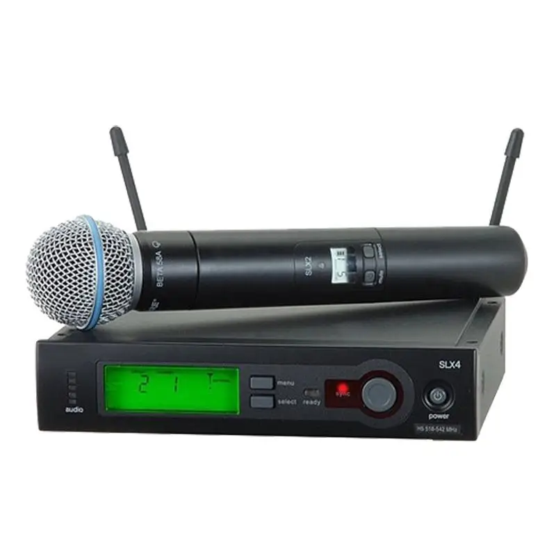 

Top Quality SLX4 SLX24 Wireless Single Handheld Microphone System BETA58 58A UHF Professional Karaoke Microphone Free