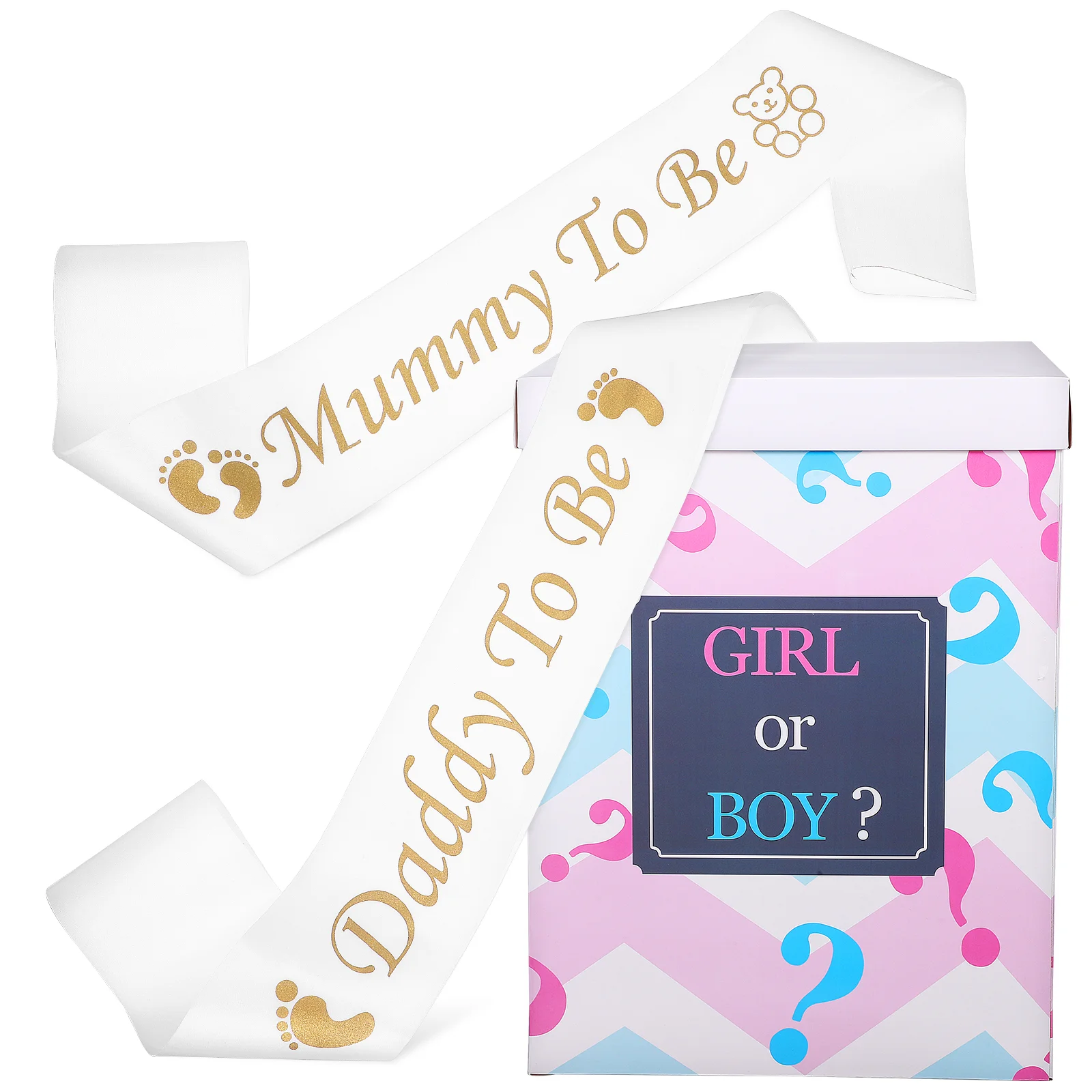 

1 set Gender Reveal Box Gender Reveal Party Supplies Home Decoration with Sashes