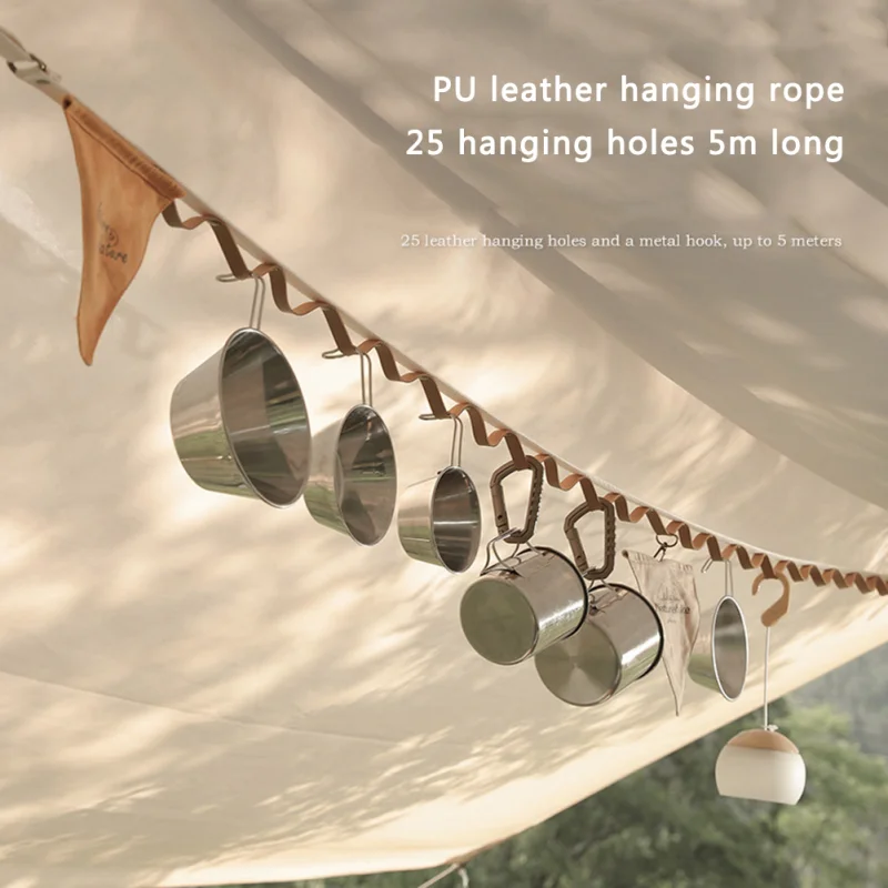 

5m Camping Hanging Rope Outdoor Tent Canopy Storage Clotheline Strap Hanger Lanyard Anti Slip Travel Hiking Fishing Accessories