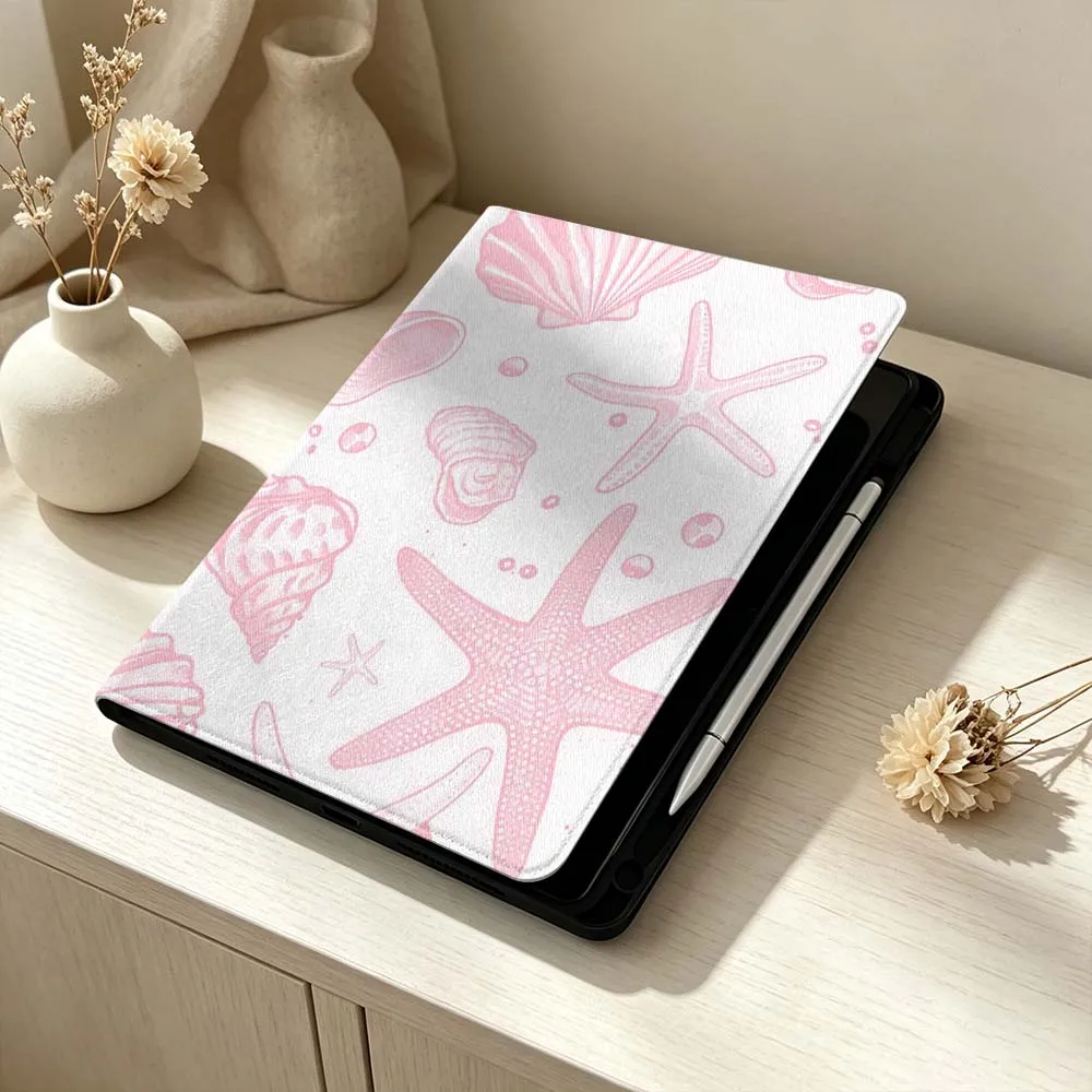 Чехол для планшета с розовым узором в виде ракушек для Xiaomi Mi 8 7 6 5 Mini Ultra Pro Redmi Pad Pro SE 2 Poco Pad, мягкий чехол с держателем для стилуса (art.: 3920dc1feb145) - 3920dc1feb145
