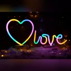 Светодиодная неоновая подвесная вывеска для вечеринки, USB или на батарейках, неосветильник светильник для рождественской елки, игровой комнаты, спальни, украшение для стен