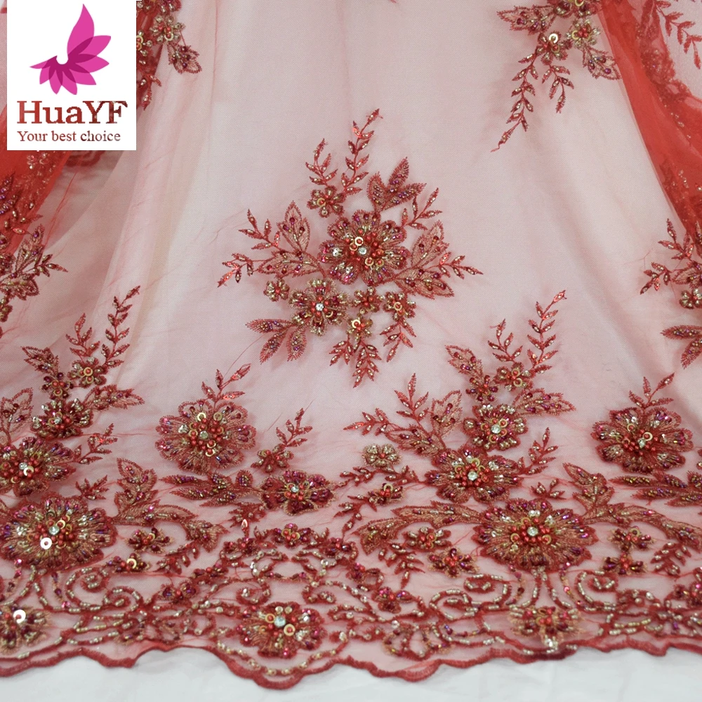 Африканская Вышитая Кружевная Ткань Нигерийский Тюль Высококачественный