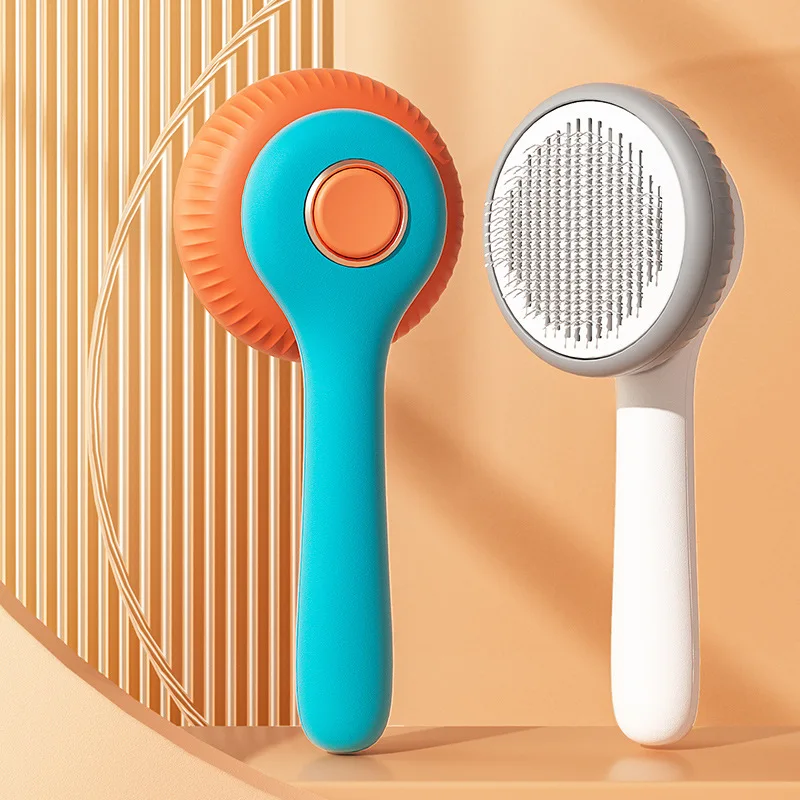 Mushroom Head Hair Removal Comb One-Click to Remove Floating Hair Cleaning Supplies Cat Grooming Tools Pet Comb Beauty Supplies