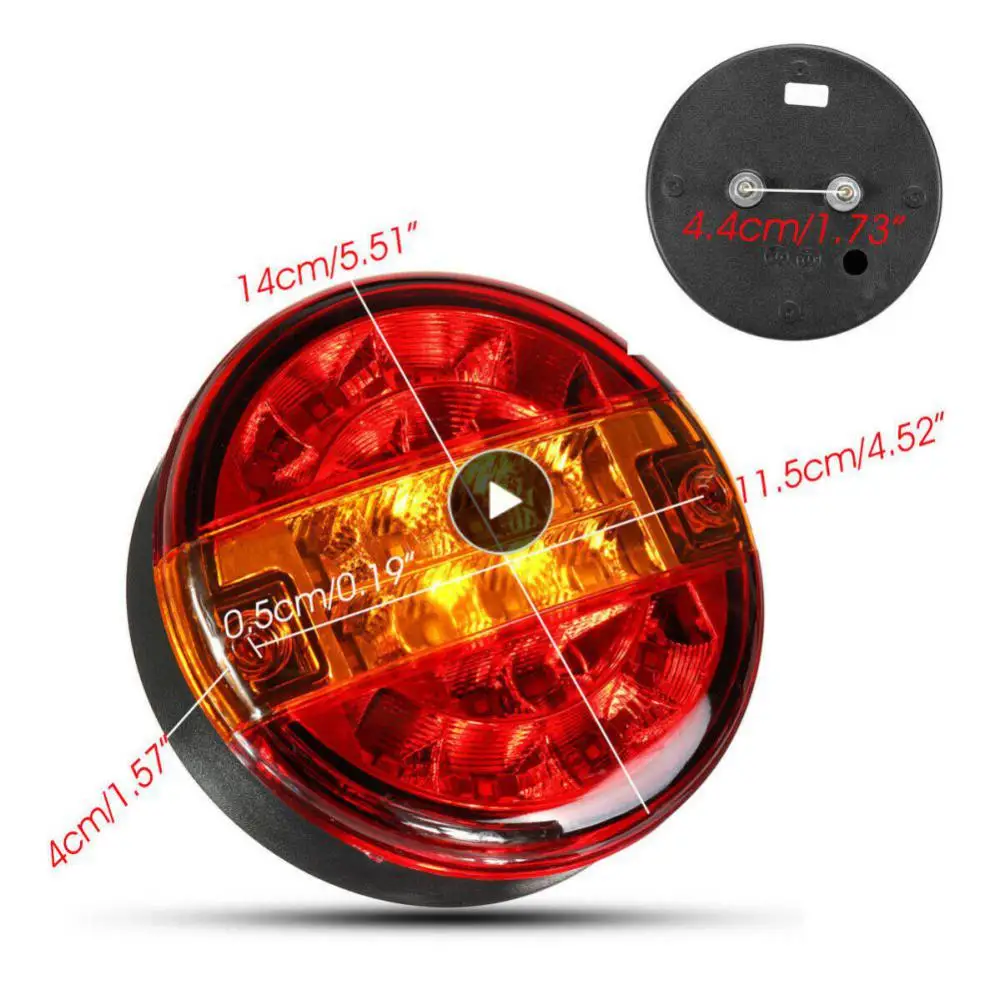 

Rear Brake Light Super Bright 12v 24v Turn Signal Lamp Universal Waterproof Round Hamburger Lamps Car Accessories Led Light