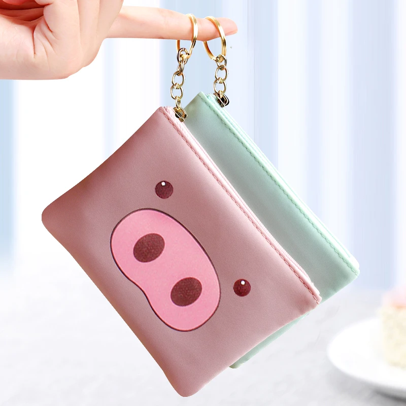 

2022 Hot Selling Animal Cartoon Cute Pig Wallet Keychain Coin Purse Cute Coin Card Bag Case Holder New Design Wallets 4 Colors