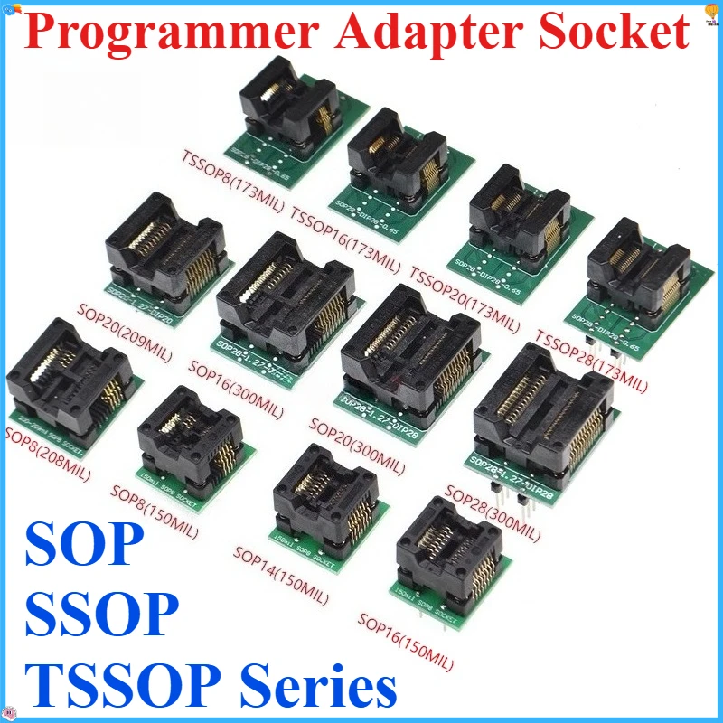 Фото SOP8/SOP14/SOP16/SOP20/SOP28/TSSOP8/TSSOP16/TSSOP20/TSSOP28 Гнездо адаптера программатора DIP 150MIL 208MIL 300MIL 173MIL DIP8 28 №1