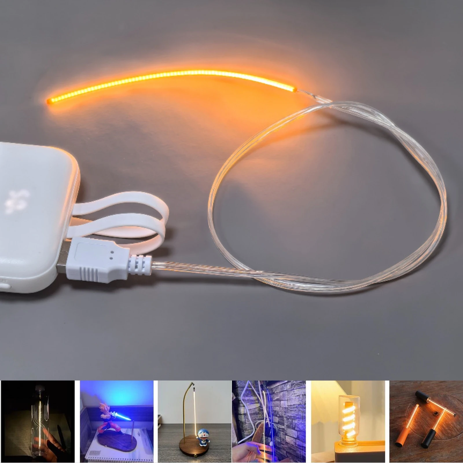 Фото Гибкая светодиодная нить накаливания USB 5 В постоянного тока 360 °   Светящиеся светящиеся гибкие DIY креативные детали лампы Эдисона, диодное освещение №3