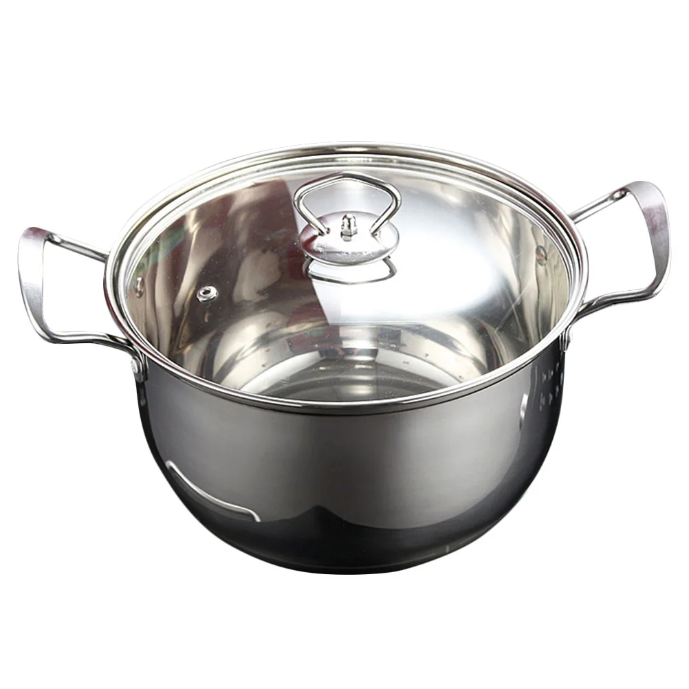 

Stainless Steel Soup Pot Kitchen Cooking Pots Milk Lid Household Container Small Stockpot