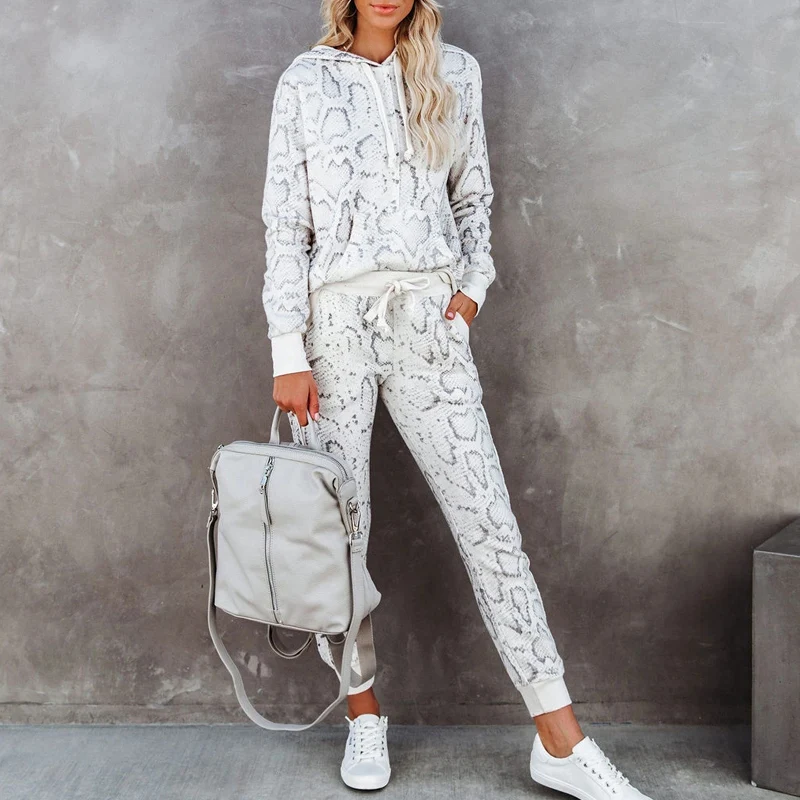 

Female Sets Fashion Long Sleeve Hooded Sweatshirt And Pants Tracksuit Women Autumn Casual Slim Two Piece Suits Ladies Streetwear