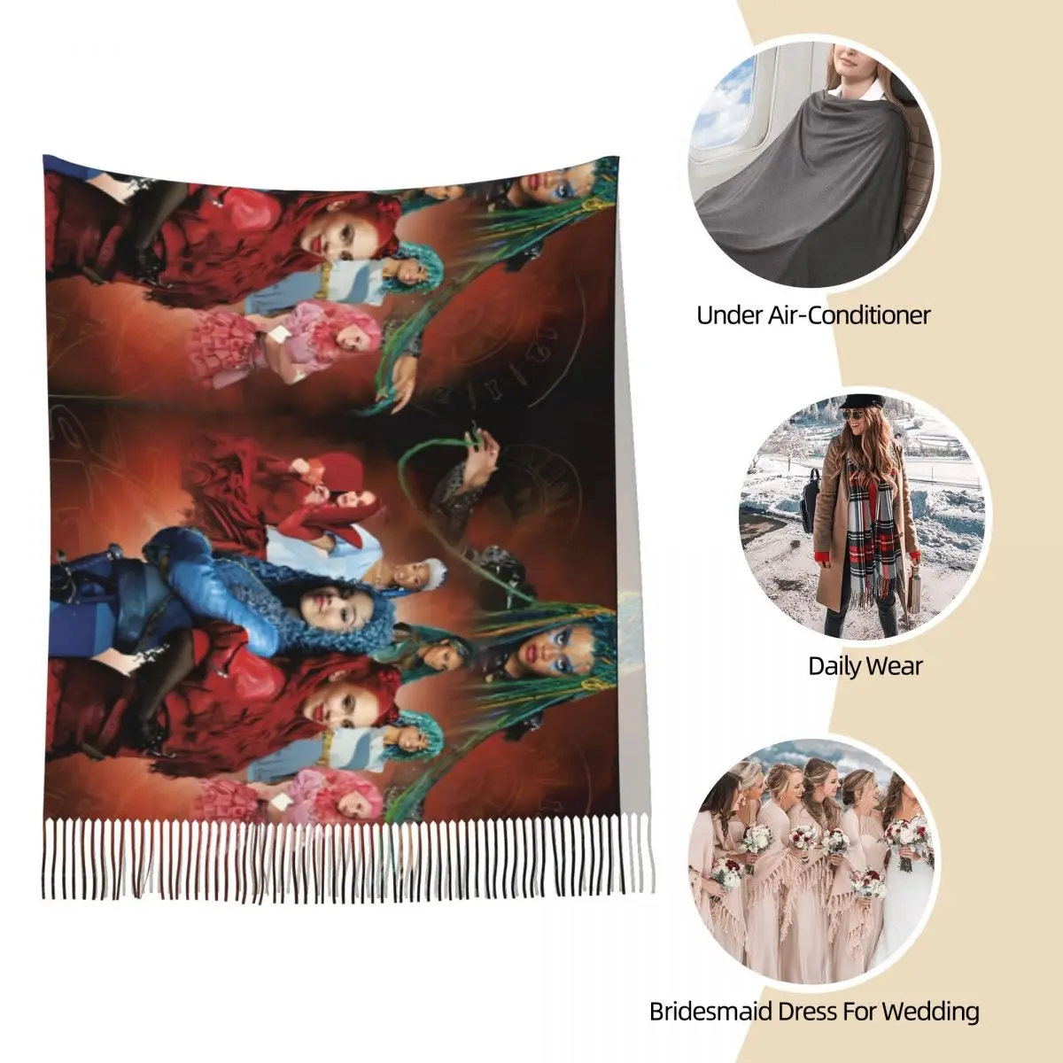 Наследники 4 красная шаль для женщин теплый большой длинный шарф Kylie Cantrall шейный