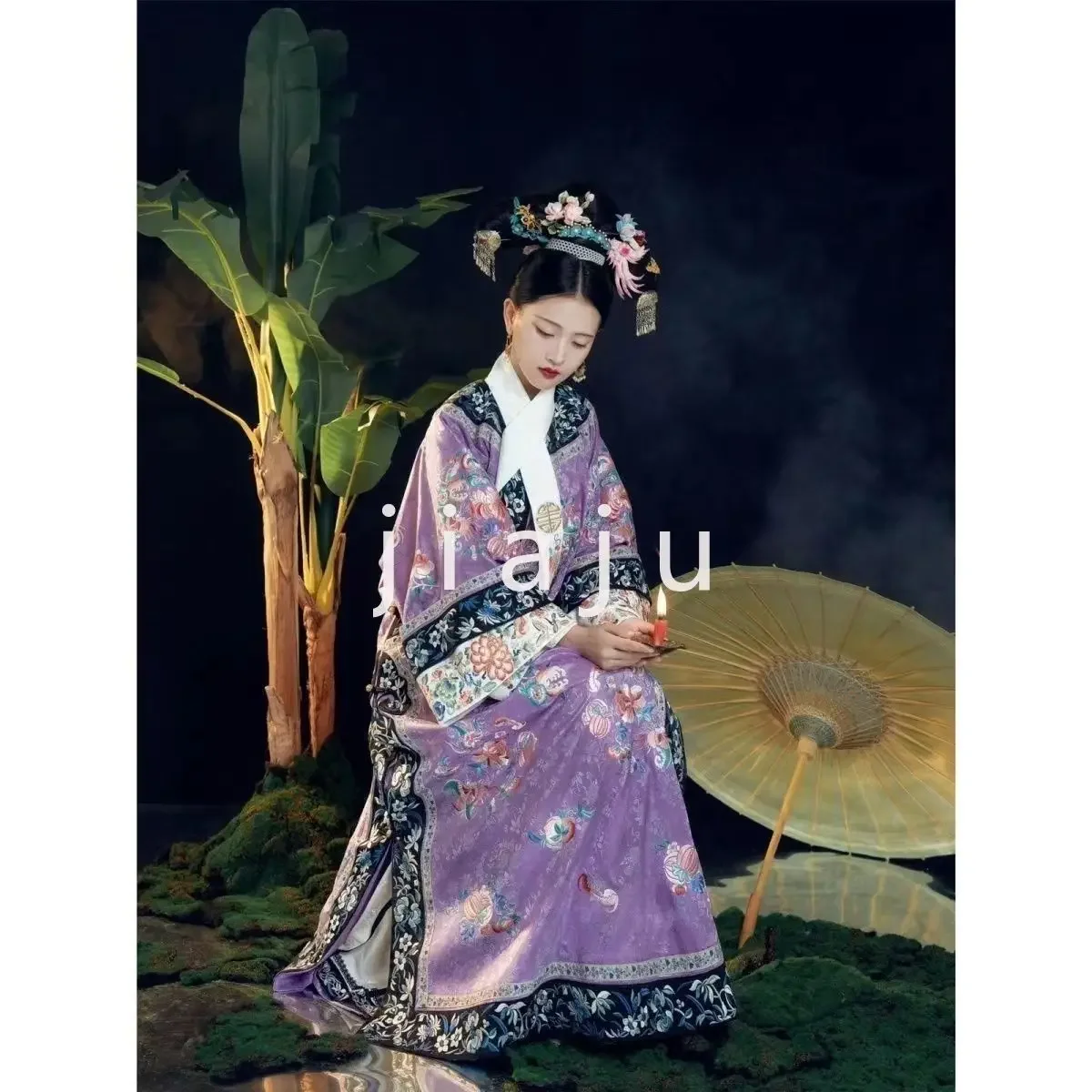 Наложница женский плащ с флагом династии Цин одежда принтом флага Ханфу древний