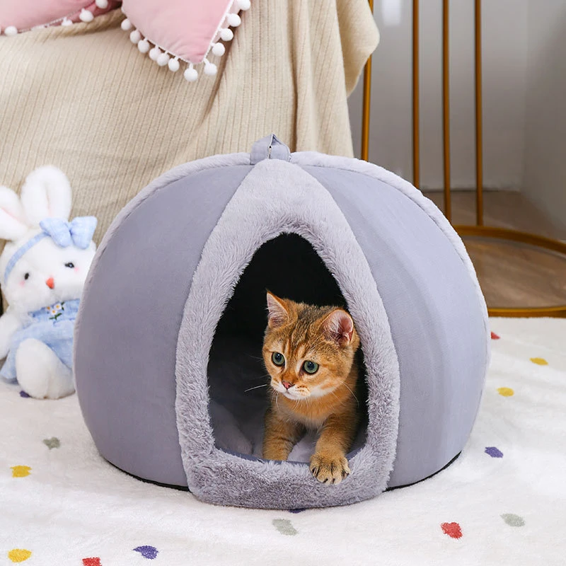 

Новые товары для осени и зимы, простой Простроченный квадратный круглый домик, домик для домашнего питомца, домашний щенок, закрытый термальный домик для кошек и собак