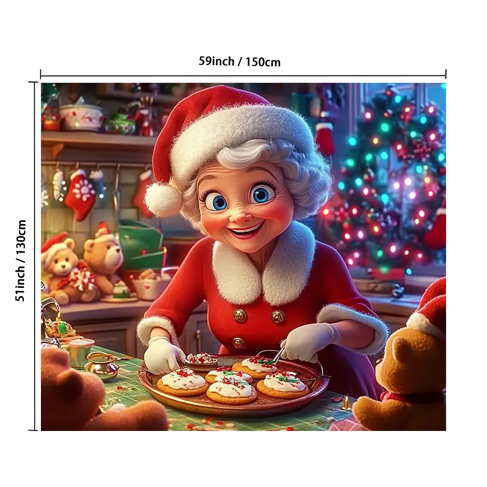 Фото 1 шт., милая бабушка Christmas_ai1, подходит для домашней комнаты, гостиной, спальни, идеально подходит для праздничного украшения фона №3