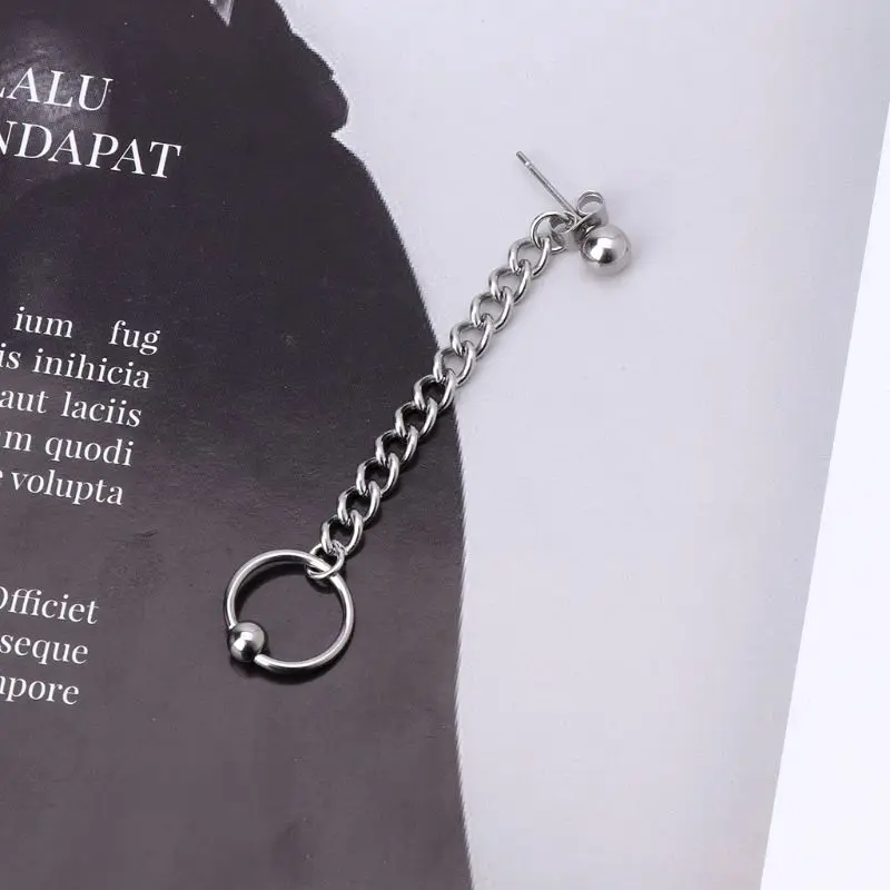 

5pieces Elegant Silver Dangle Earrings Kit Korean Fashion Hoop Earring Jewelry Accessories for Women Men Daily Wear