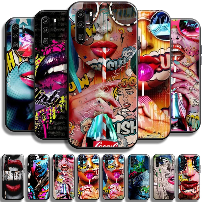 

Fashion Sexy Street Graffiti For Huawei P30 P30 Lite P30 Pro Phone Case Full Protection Shell Shockproof Black Back Funda