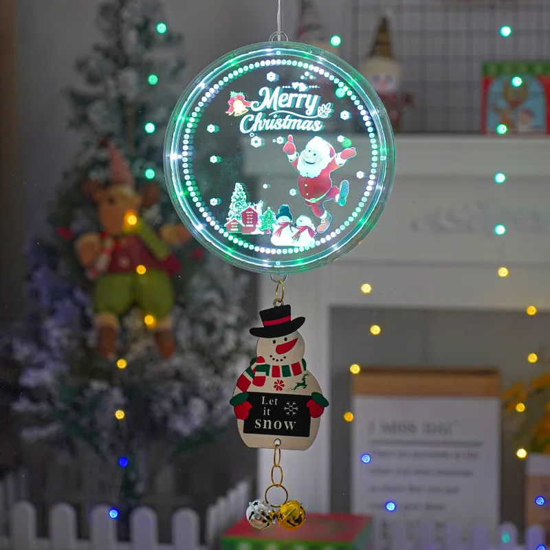 

Festoon Christmas Fairy Lights LED 3D Window Lamp with Music New Year 2023 Home Atmosphere Light Curtain Suction Cup Lights