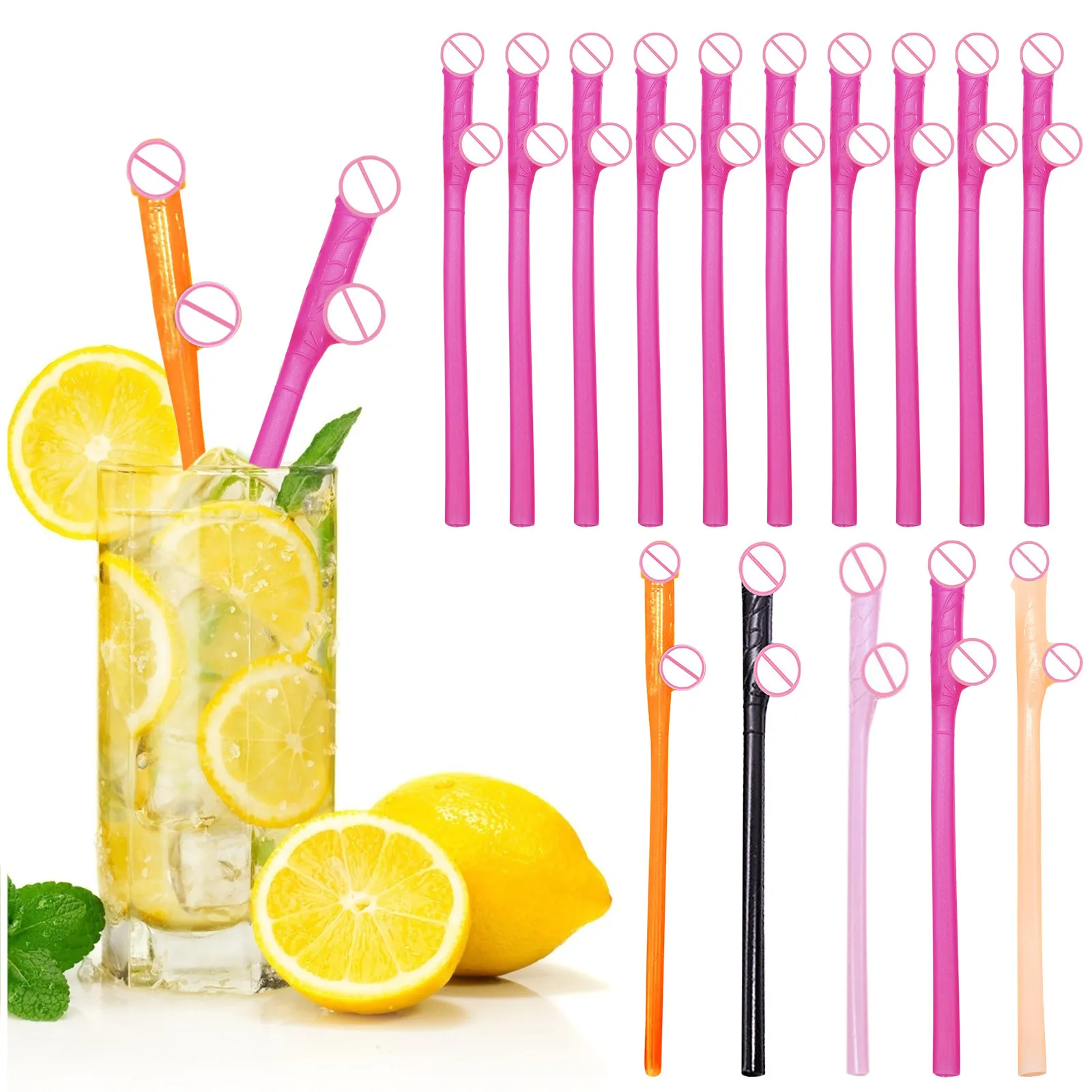 

10pcs Funning Plastic Straws Bar Party Bachelor Party High Quality Drinkware Plastic Unique Spoof Straws Drinking Straw Rietjes