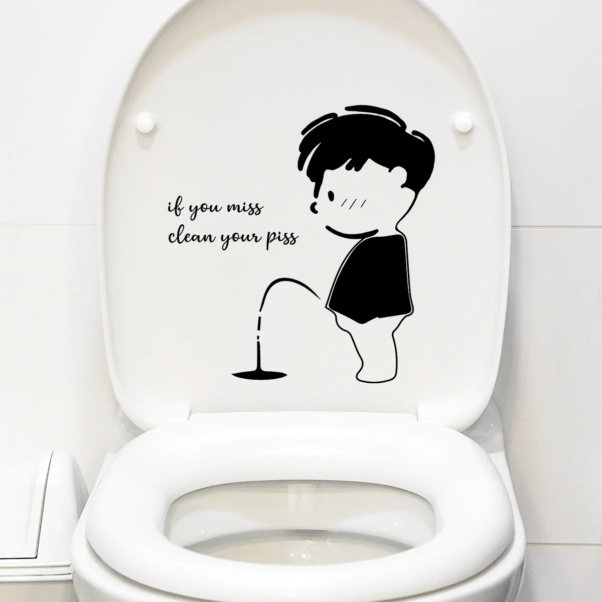 Детские настенные наклейки 23*30 см с английским слоганом на унитаз в спальню