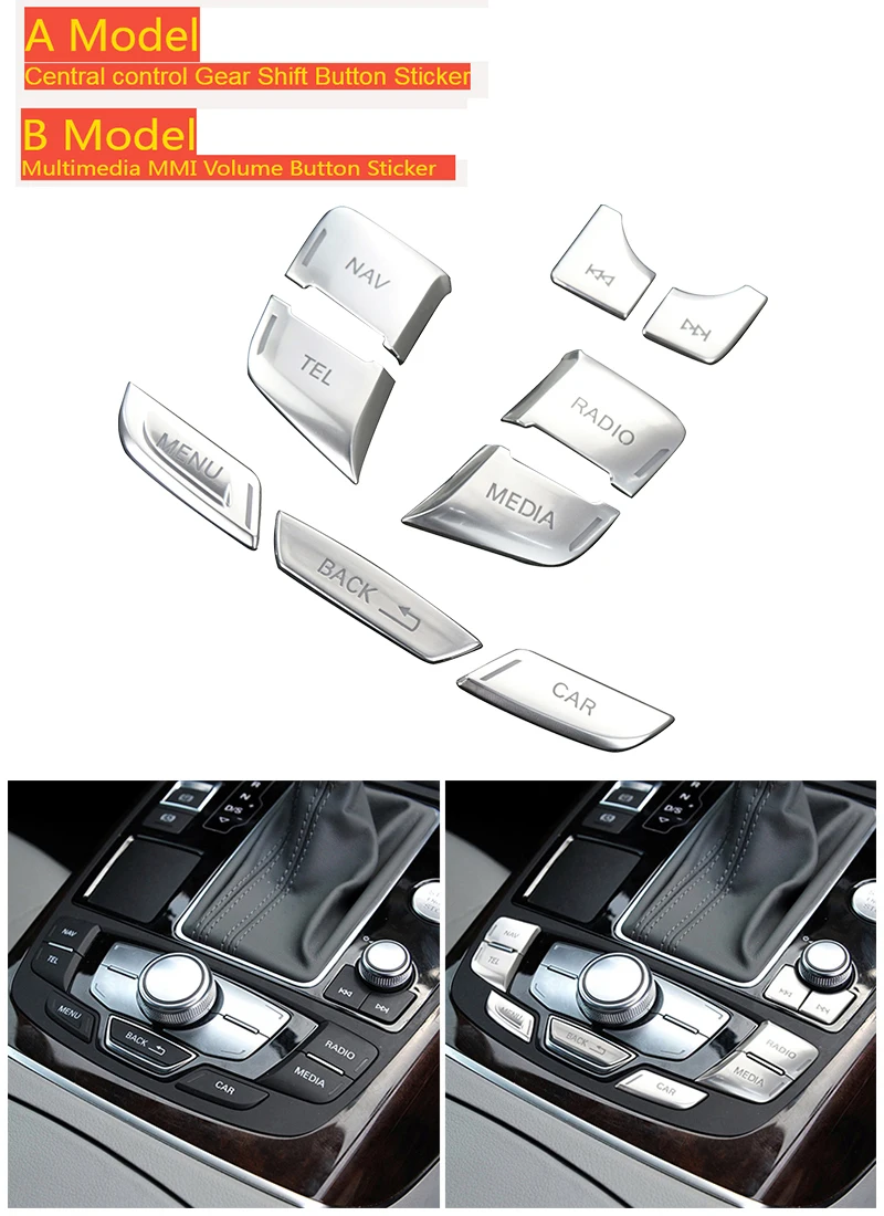 Кнопка переключения автомобиля, кнопка запуска и остановки двигателя, декоративная крышка, наклейка, отделка для Audi RS6 RS7 S6 S7 C7 2012-2018 A6 A7, аксессуары для интерьера