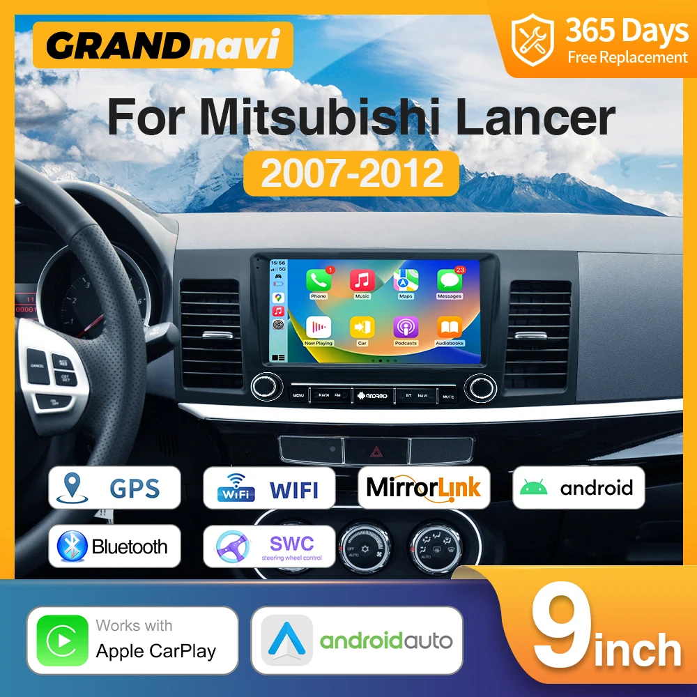 

Автомагнитола для Mitsubishi Lancer 2007-2012, 9 дюймов, Android 11