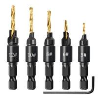 56pcs countersink drill woodworking drill bit set drilling pilot holes for screw sizes hand tool set 5 6 8 10 12 drilling