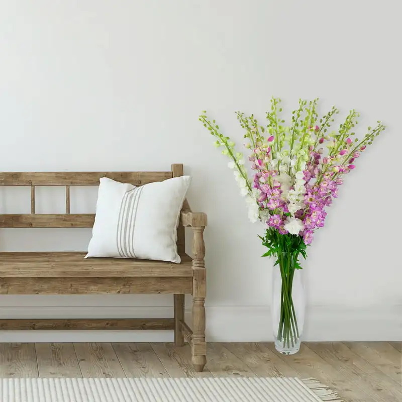 

of 6 Magenta Pink Delphinium Artificial Floral Stems 40"