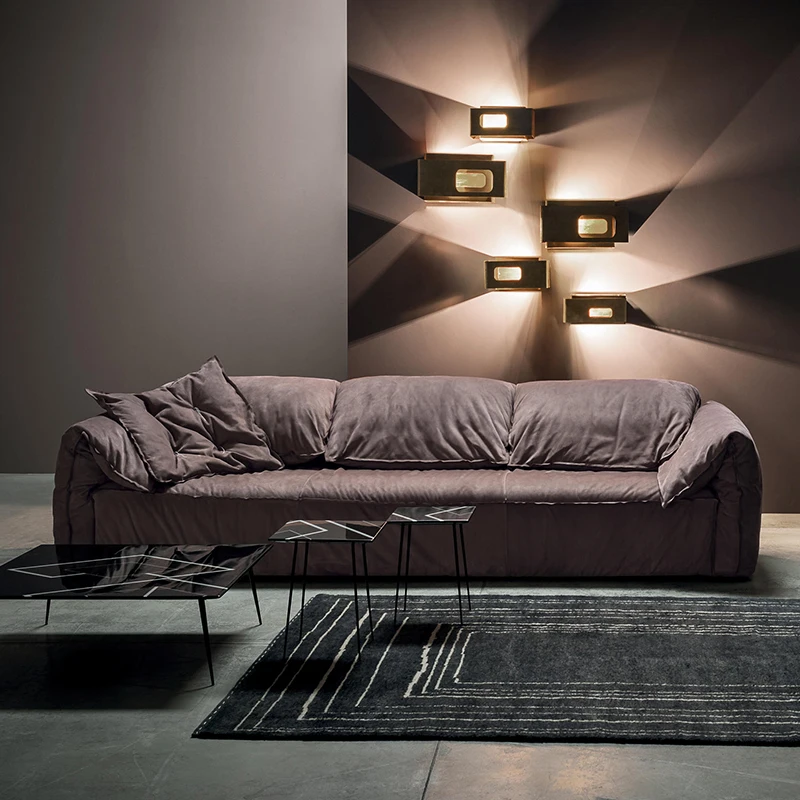 

Italian science and technology cloth sofa minimalist sofa living room simple modern light luxury designer wash-free sofa