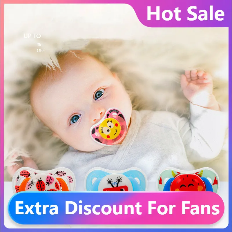 

NEW Baby Pacifier Safe Food grade silicone Newborn Infant Toddlers Nipple Soother Anti-dust Lid Infant Teether Fast Delivery