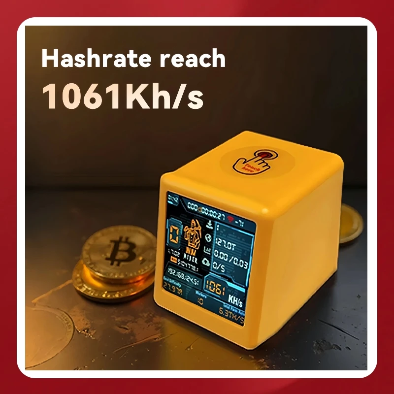 Фото Низкое энергопотребление BTC Solo Lottery Miner для компьютера Nerd Smart TV Hashrate1060KH/s ESP32 подарок для дома бесшумные настольные часы №1