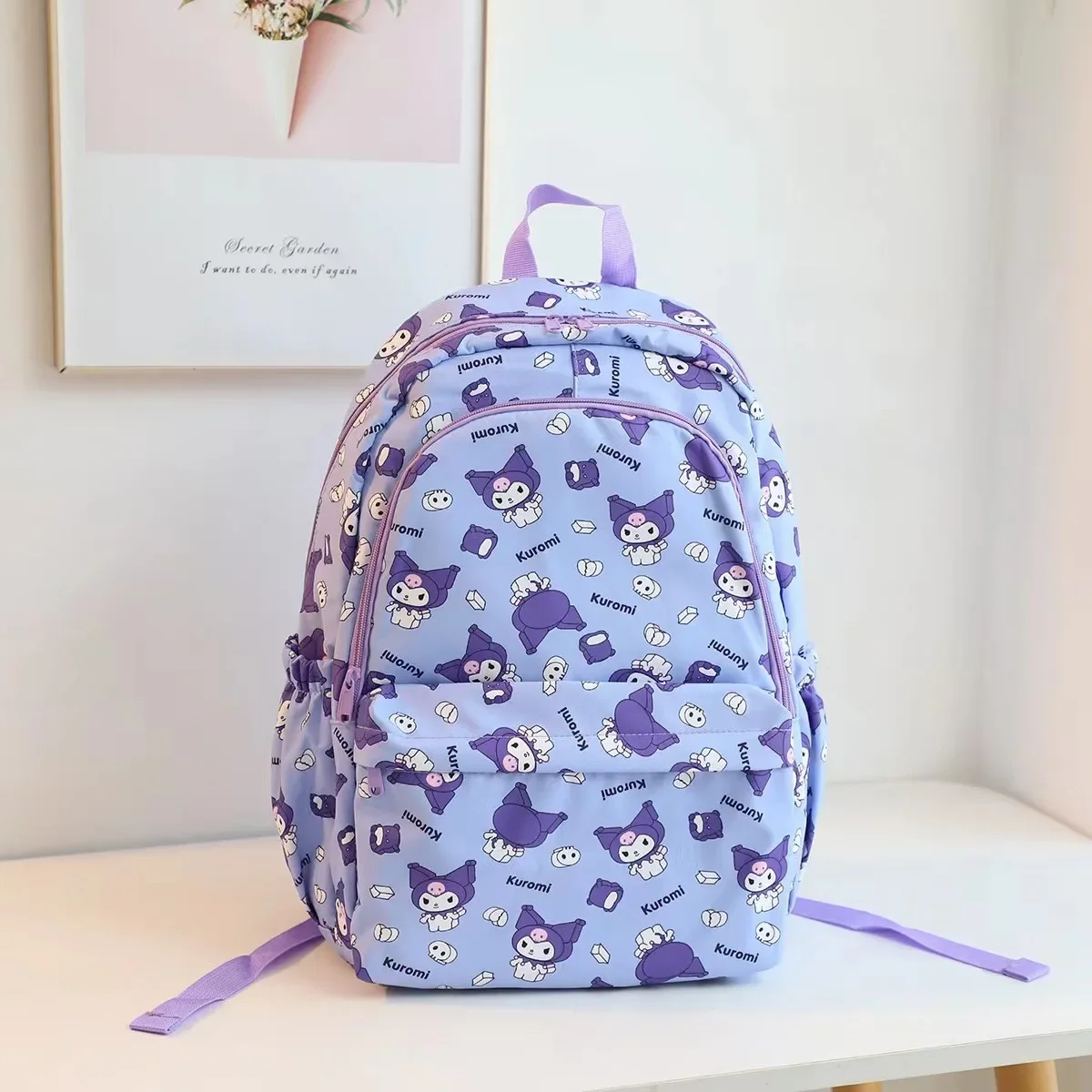 Sanrio kuromi большой вместительный школьный рюкзак для девочек и мальчиков сумка на