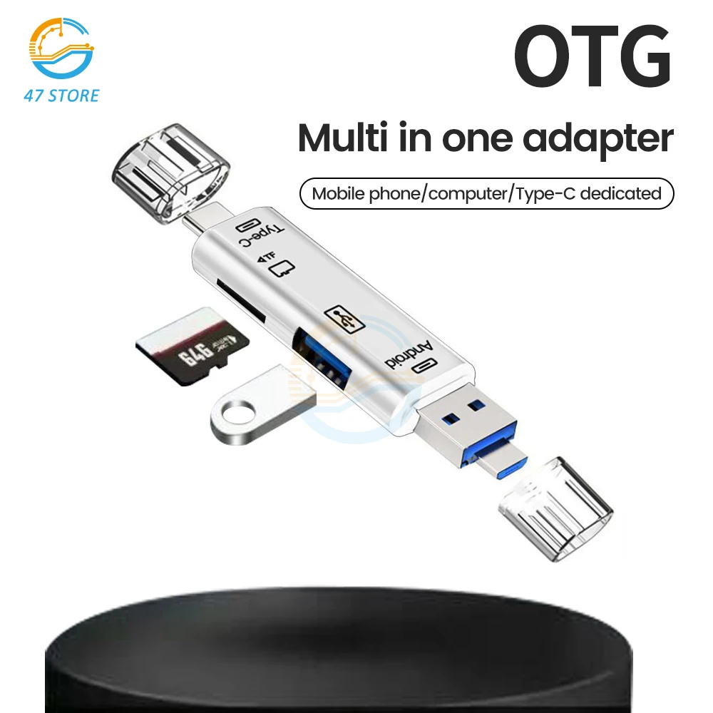 

5 в 1 Usb 3.0 Type C/Usb /Micro Usb/Tf/SD кардридер памяти