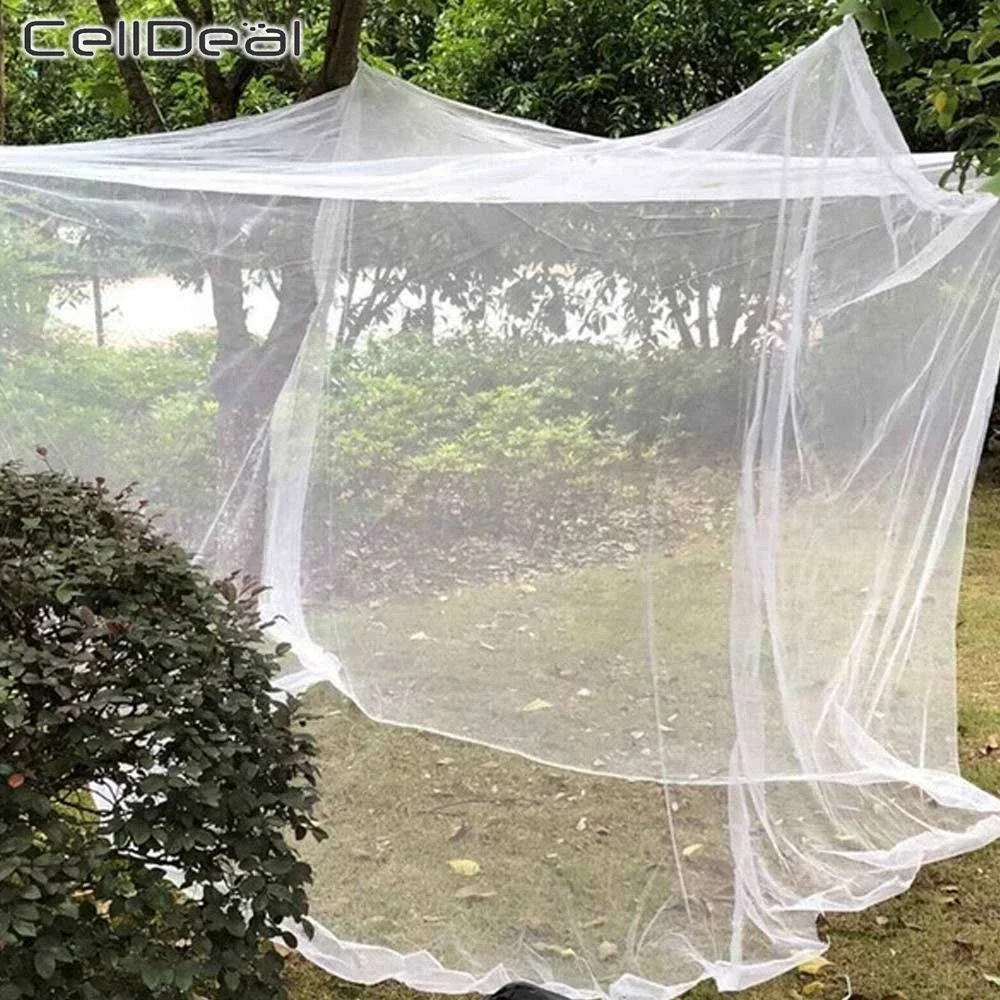 Camping Mosquito Net White Mesh Portable Square Foldable Mosquito Net Lightweight Outdoor Camping Tent Sleeping Summer Travel