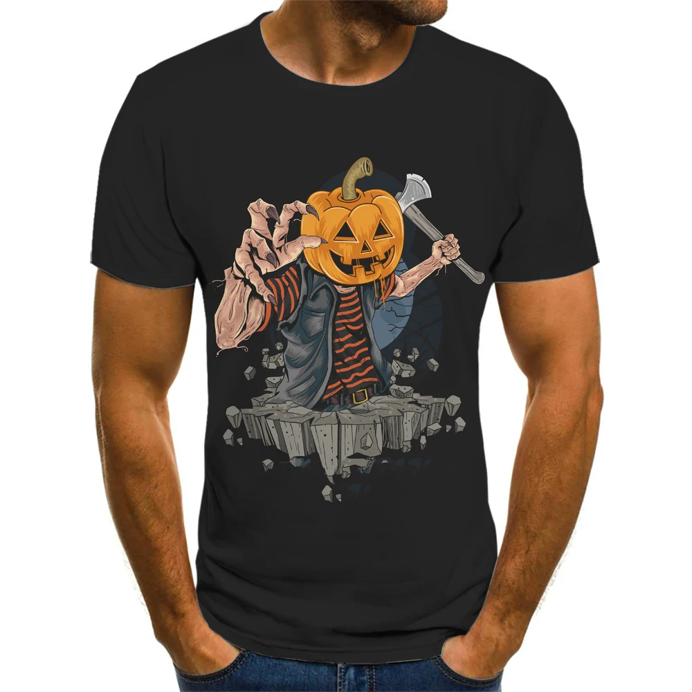 

Летняя забавная футболка с графическим рисунком на Хэллоуин, уличная одежда для мужчин, футболки, топы, летняя футболка