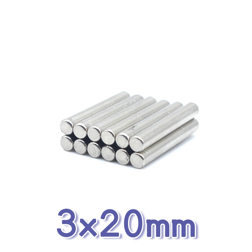 

10/20/50/100/200/300PCS 3x20 Minor Magnet 3mm x 20mm Bulk Small Round Magnets 3x20mm Neodymium Powerful Magnetic Magnet 3*20 mm
