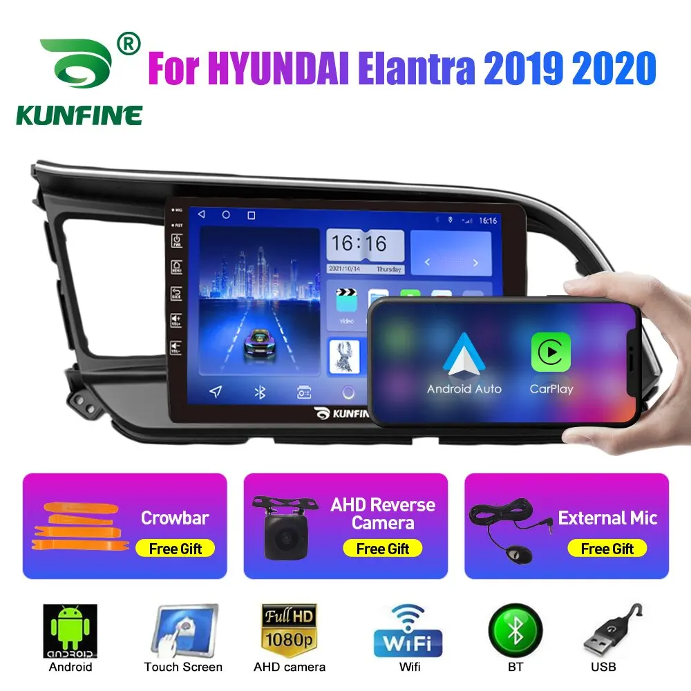 Фото 10,33-дюймовый автомобильный радиоприемник для HYUNDAI Elantra 2019 2Din Android, восьмиядерный автомобильный стерео DVD, GPS-навигатор, плеер, QLED-экран Carplay №1