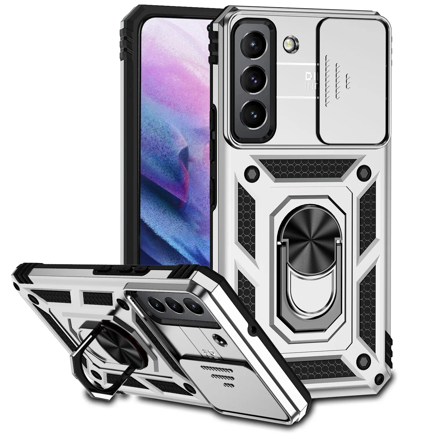 

Slide Lens Case For Samsung Galaxy S22 Cover For Samsung S22 Ultra S23 Coque Fundas Military Grade Magnetic Holder Back Bumper